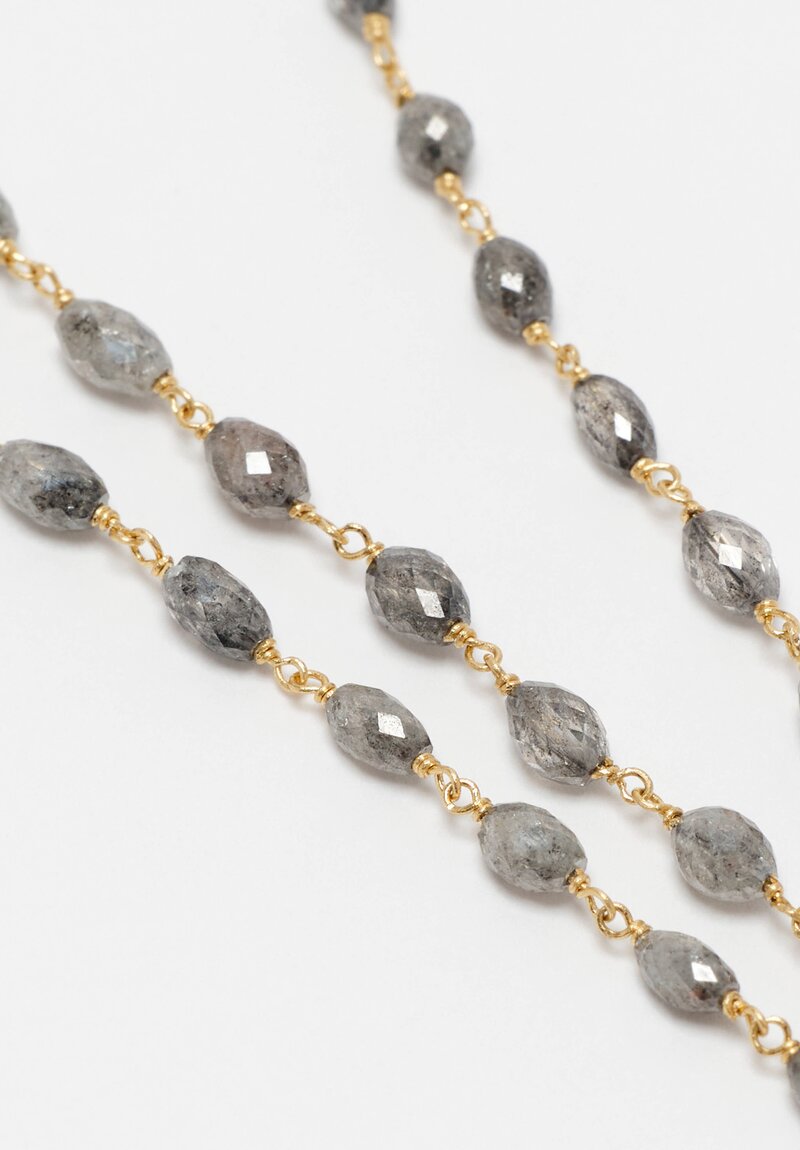 Anaconda Salt & Pepper Diamond & Gold Rosary Necklace