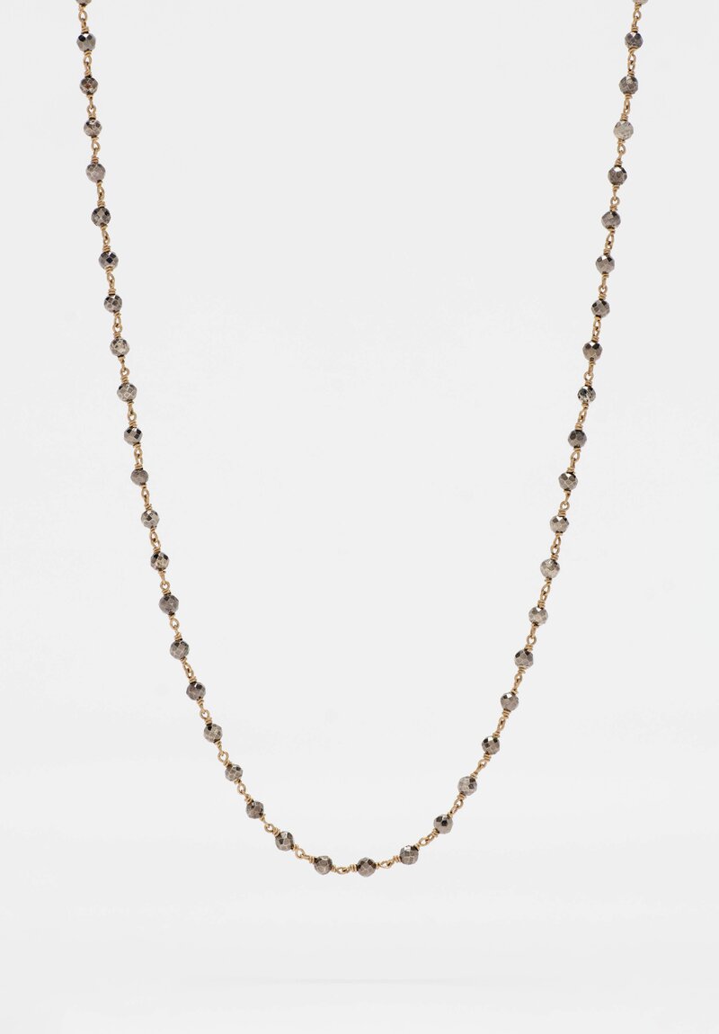 Anaconda "Leah" Gold and Pyrite Rosary Necklace