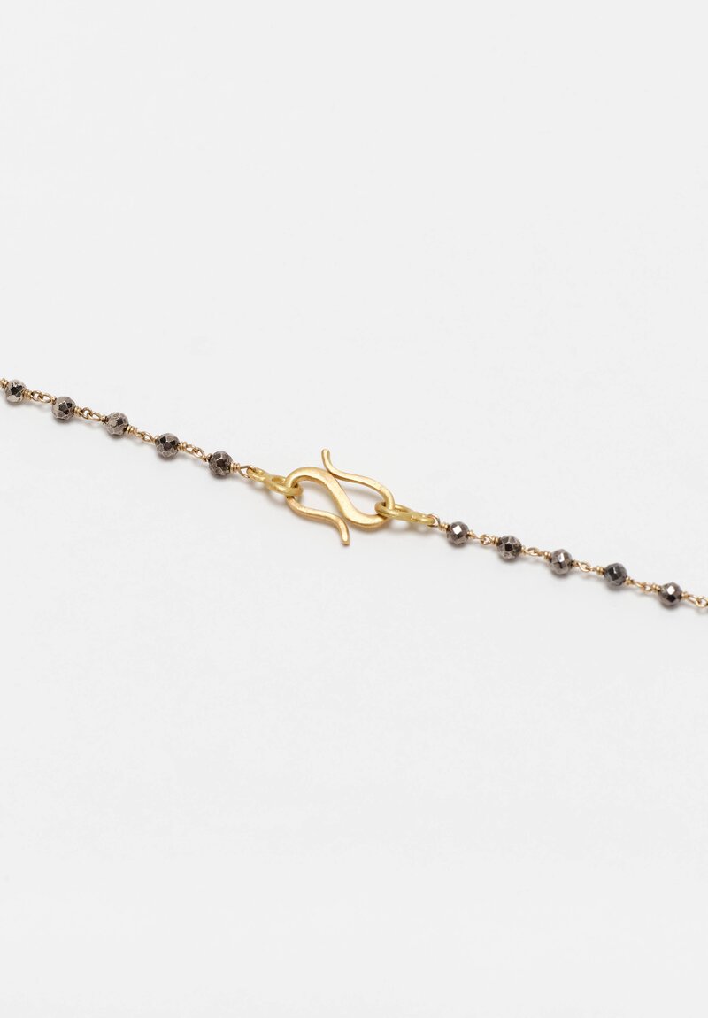 Anaconda "Leah" Gold and Pyrite Rosary Necklace