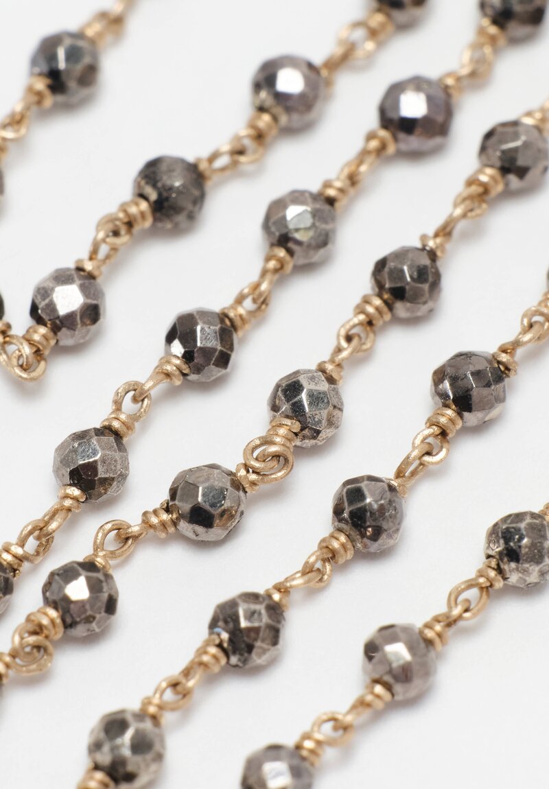 Anaconda "Leah" Gold and Pyrite Rosary Necklace