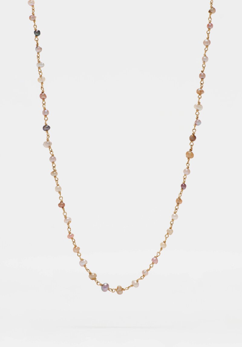 Anaconda "Gancino" Natural Pearl & White Gold Rosary Necklace