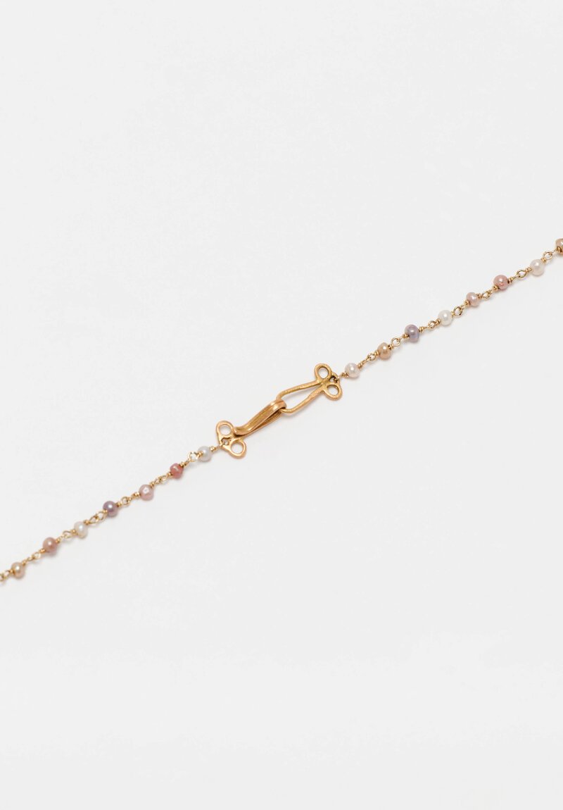 Anaconda "Gancino" Natural Pearl & White Gold Rosary Necklace