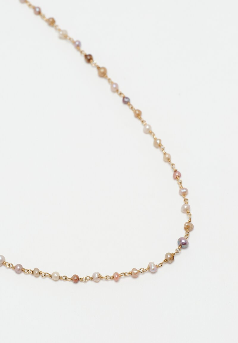 Anaconda "Gancino" Natural Pearl & White Gold Rosary Necklace