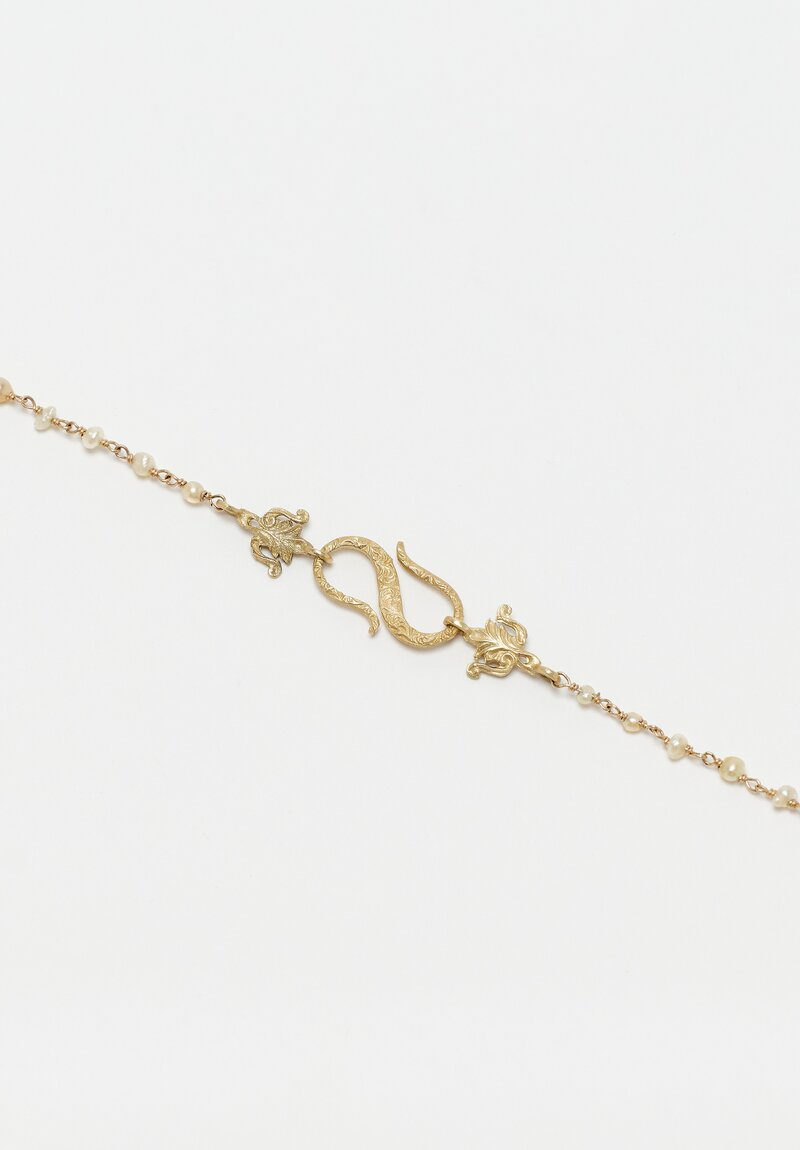 Anaconda "Isadora" Antique Degradé Pearl & Gold Necklace