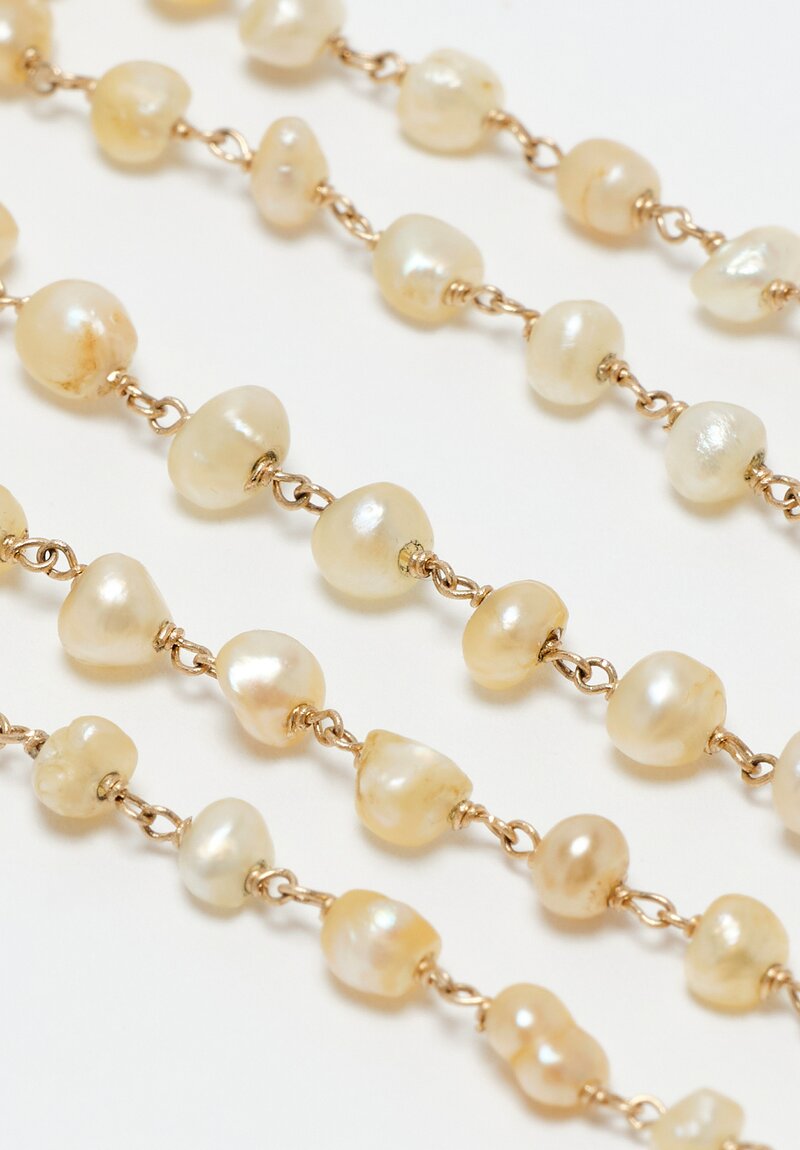 Anaconda "Isadora" Antique Degradé Pearl & Gold Necklace