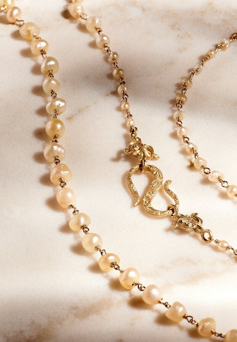 Anaconda "Isadora" Antique Degradé Pearl & Gold Necklace