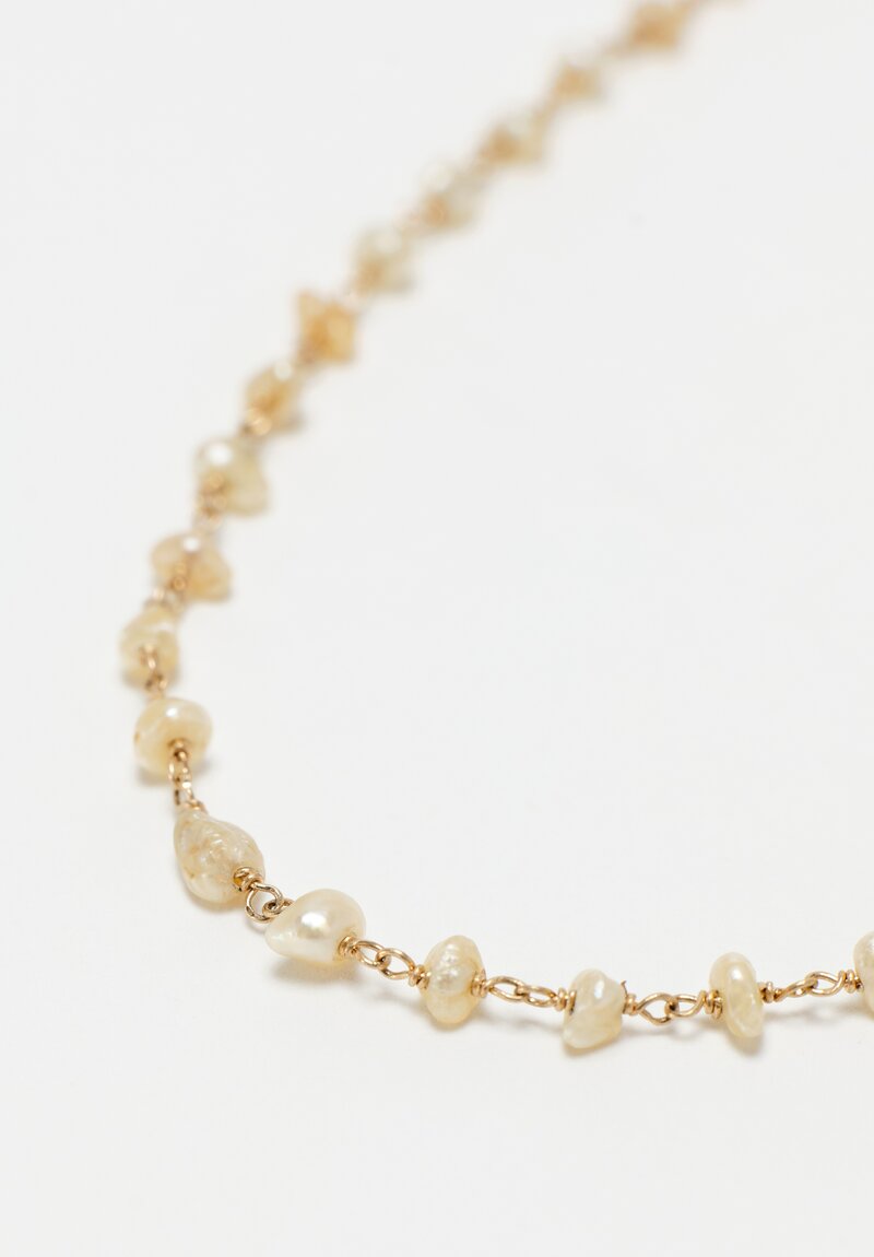 Anaconda "Gancino" Antique Pearls & White Gold Rosary Necklace