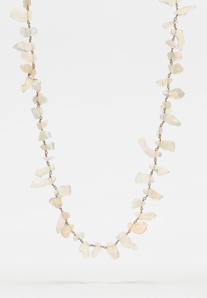 Anaconda "Paulette" Jelly Opal & White Gold Rosary Necklace