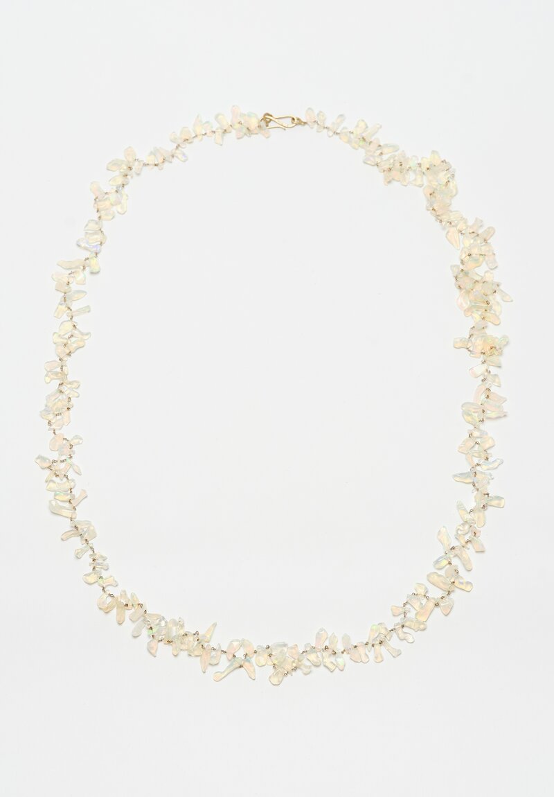Anaconda "Paulette" Jelly Opal & White Gold Rosary Necklace