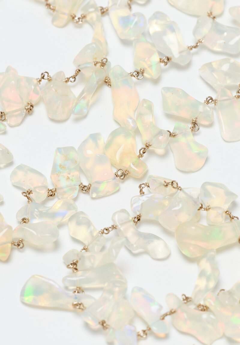Anaconda "Paulette" Jelly Opal & White Gold Rosary Necklace