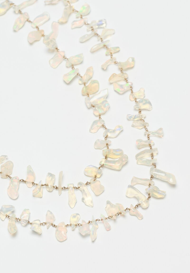 Anaconda "Paulette" Jelly Opal & White Gold Rosary Necklace