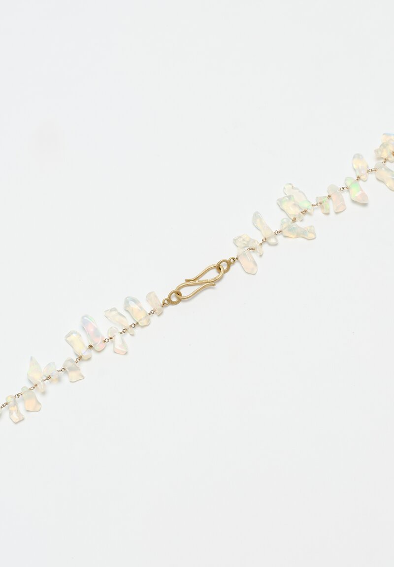 Anaconda "Paulette" Jelly Opal & White Gold Rosary Necklace
