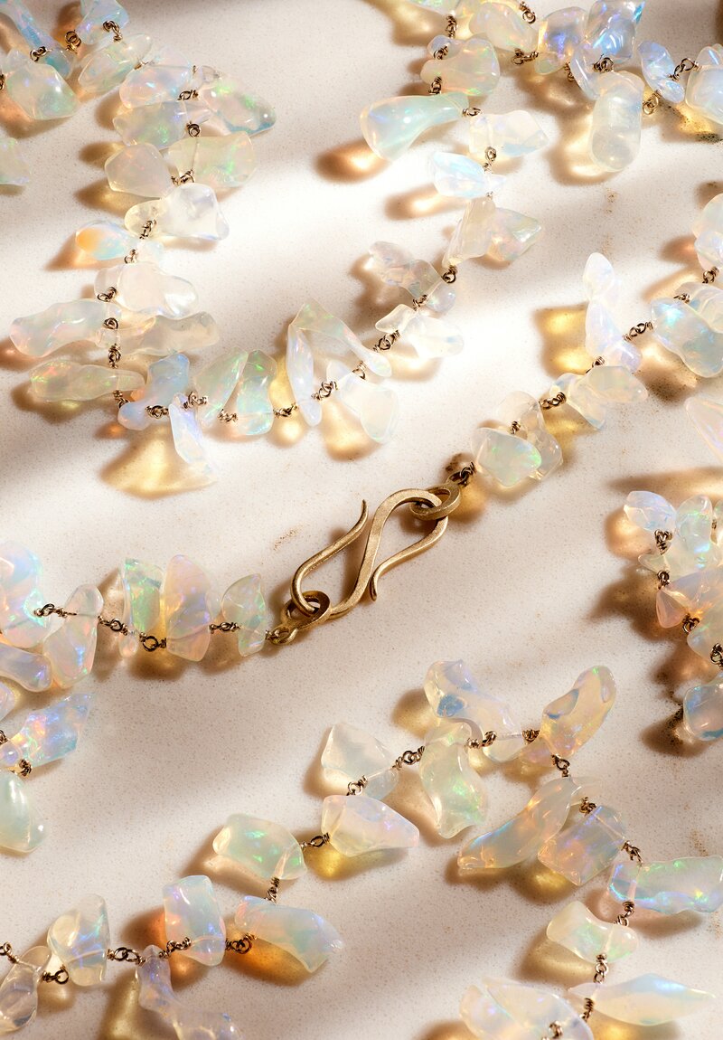 Anaconda "Paulette" Jelly Opal & White Gold Rosary Necklace