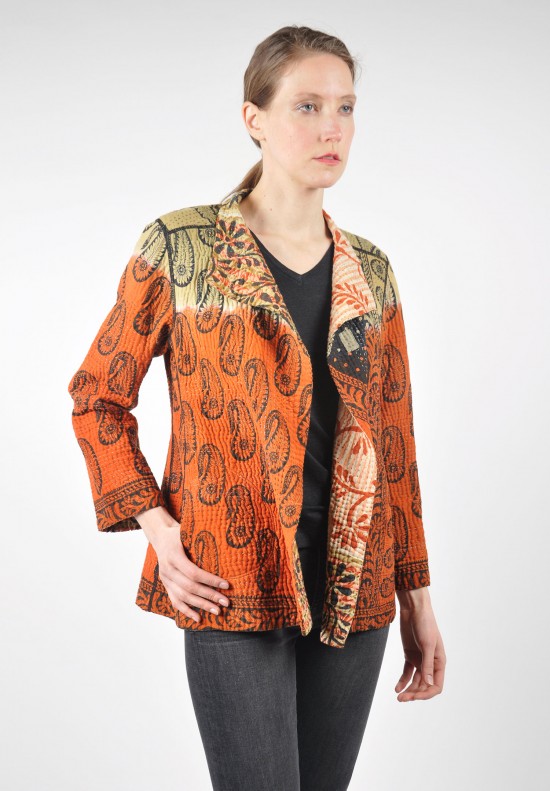 Mieko Mintz Paisley Patterned Short Jacket in Orange | Santa Fe Dry ...