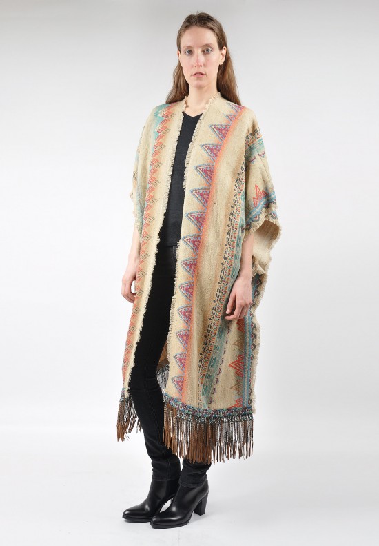 Etro Beaded Fringe Poncho in Pastel