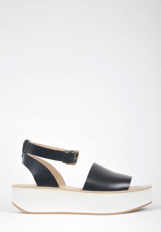 Flamingos Mayfair Open Toe Platform Sandal in Black/White