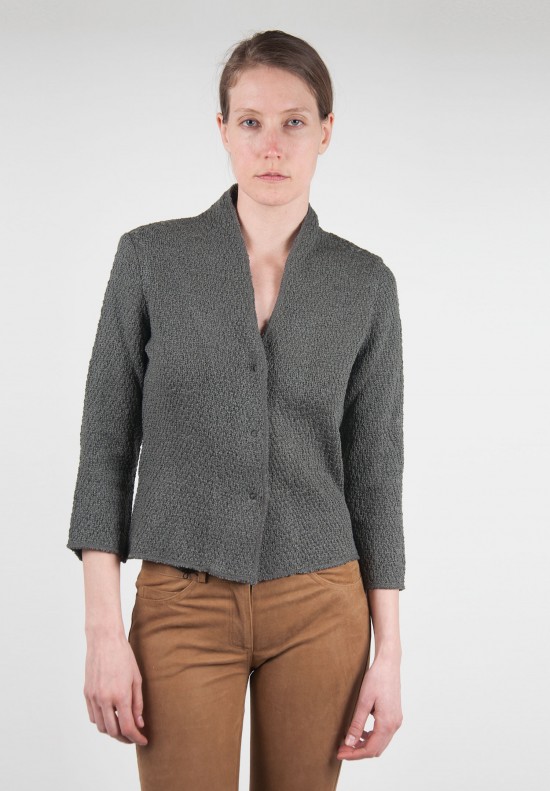 Pauw Collarless Knit Jacket in Grey | Santa Fe Dry Goods . Workshop ...