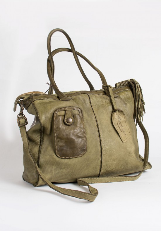 Caterina Lucchi Floral Cutout Tote in Military Green