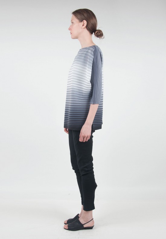 Issey Miyake Gradient Pleated Top in Ocean