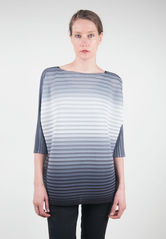 Issey Miyake Gradient Pleated Top in Ocean