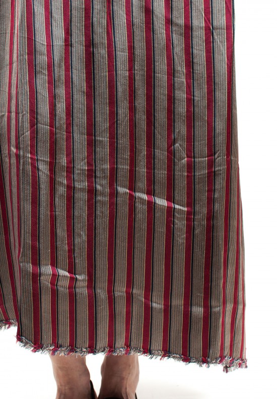 Uma Wang Striped Long Dress in Red/Tan