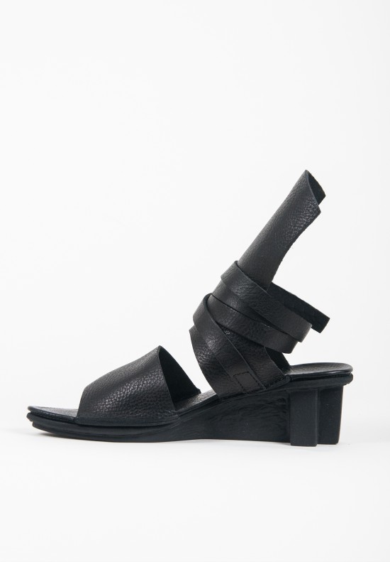 Trippen Kilt Open Toe Sandal in Black