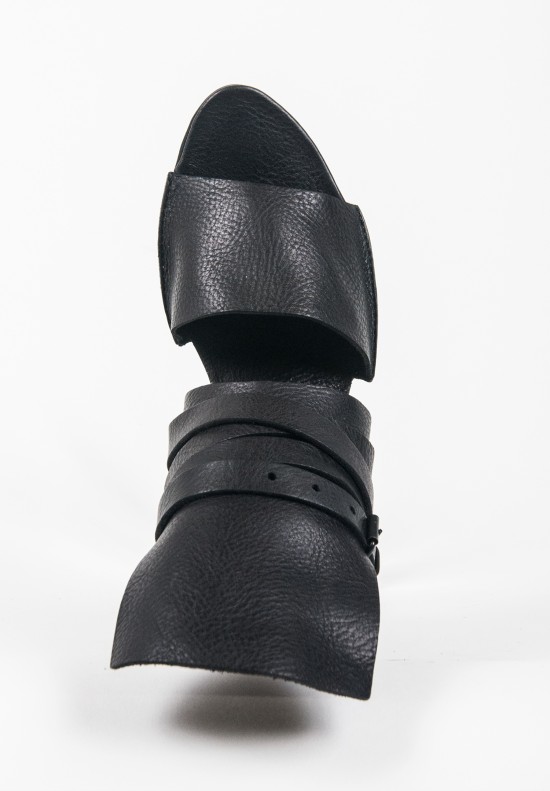 Trippen Kilt Open Toe Sandal in Black