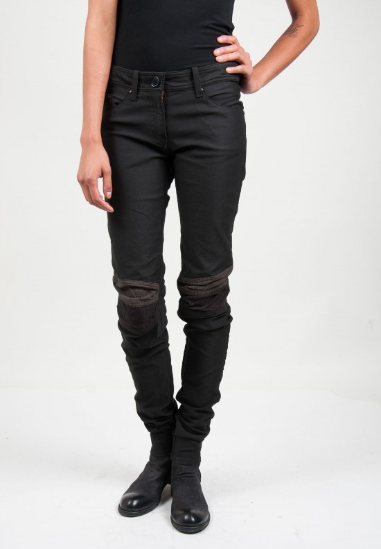Share Spirit Patchwork Skinny Jeans in Black