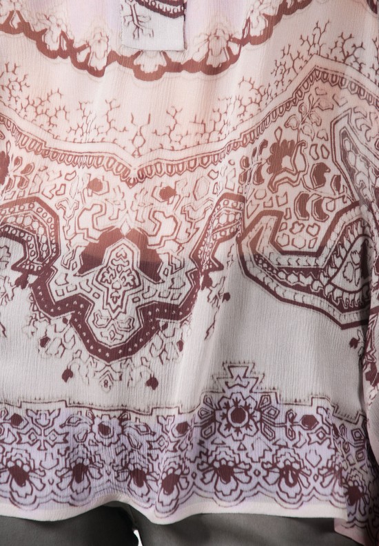  	Etro Sheer Flowy Silk Top in Mauve