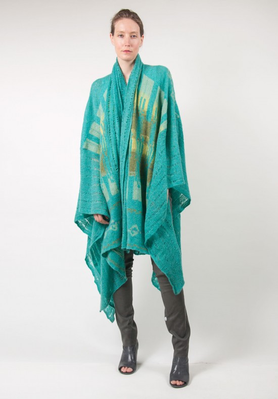 Casmari Mayan Cashmere Wrap in Paisley/Sap