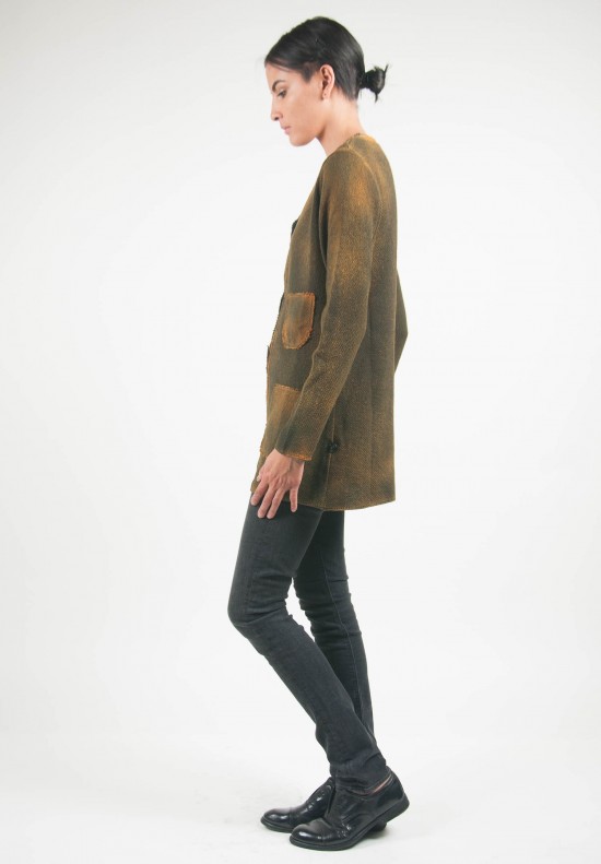  	Avant Toi Waffle Knit Jacket in Amber