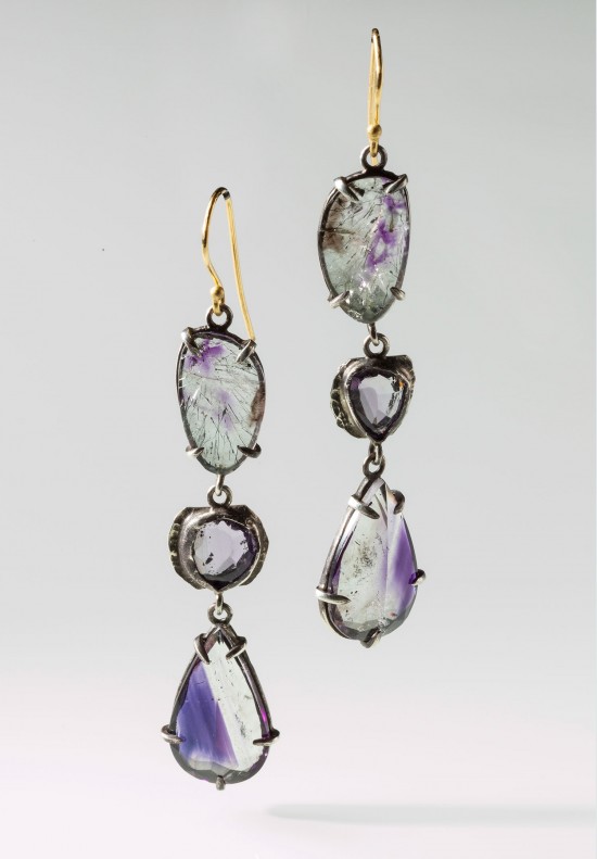 Margery Hirschey Purple Amethyst Drop Earrings	