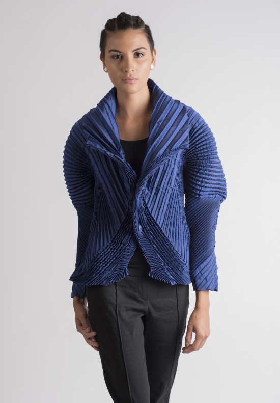 Issey Miyake Double Buttoned Jacket in Royal Blue