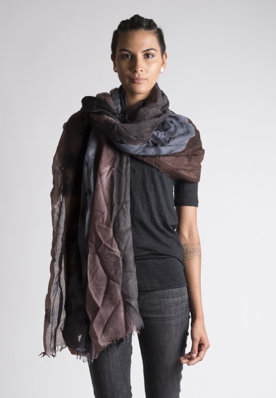  	Faliero Sarti Minno Painted Circle Virgin Wool Scarf in Grey/Rose