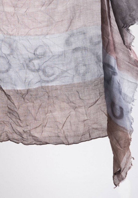  	Faliero Sarti Minno Painted Circle Virgin Wool Scarf in Grey/Rose