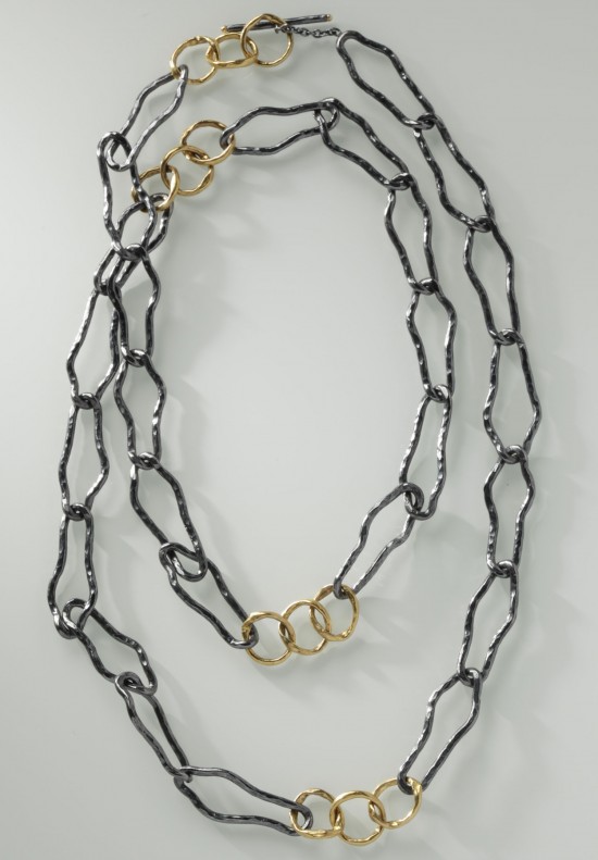 Lika Behar Sterling and 24k Gold Reflections Chain Necklace