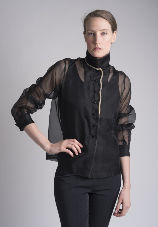 Sophie Hong Sheer Silk Top in Black Santa Fe Dry Goods .