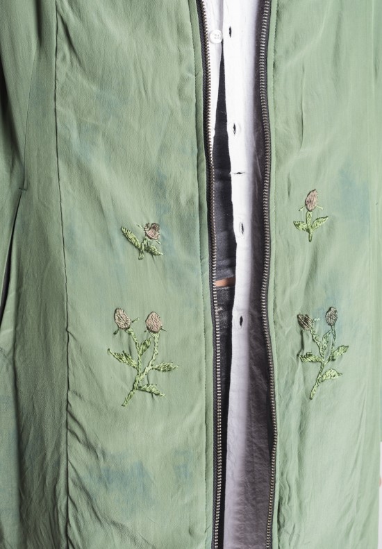 By Walid Dragon Kimono Long Classic Jacket in Foliage