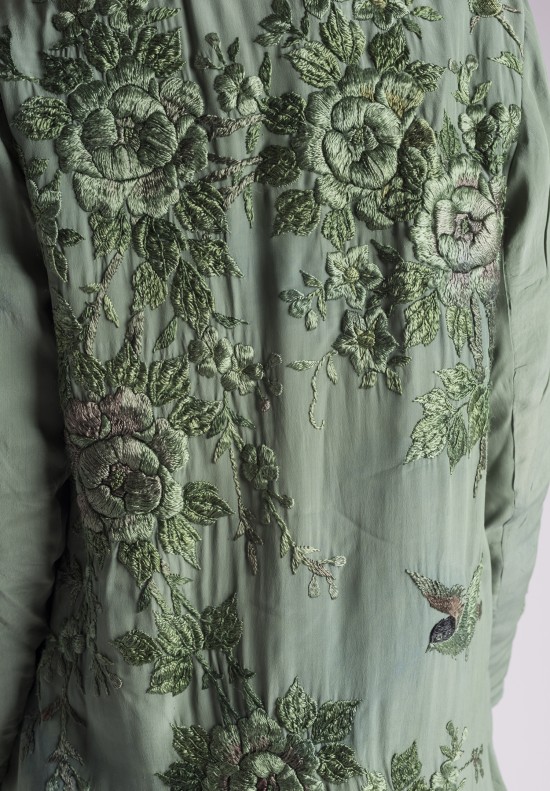 By Walid Dragon Kimono Long Classic Jacket in Foliage