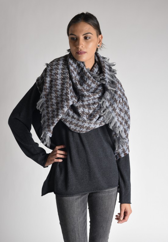 Traits Oskar Woven Wool Scarf in Grey/Light Blue | Santa Fe Dry Goods ...