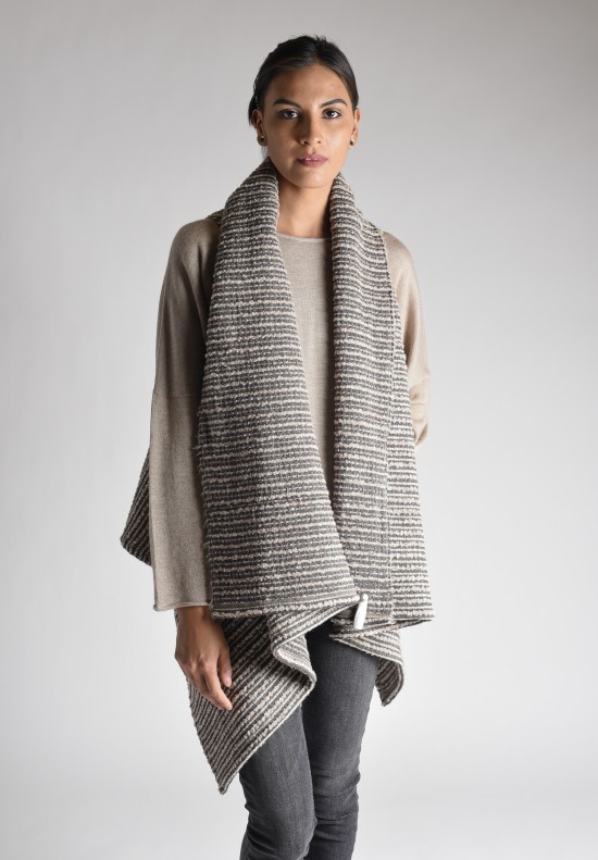 Nuno Powder Border Wide Wool Vest in Beige | Santa Fe Dry Goods ...