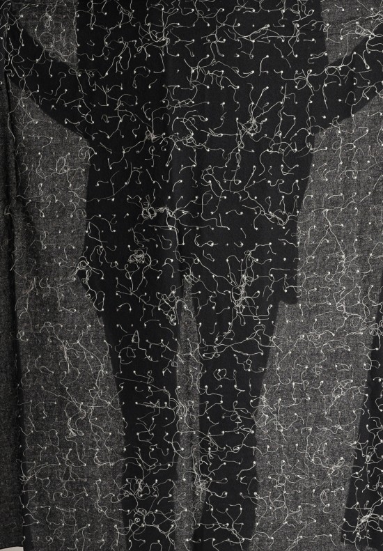  	Nuno Threaded Wool Scarf in Black