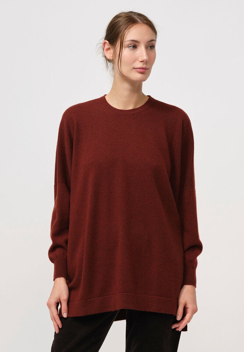Hania New York Cashmere Marley Sweater in Red Grouse