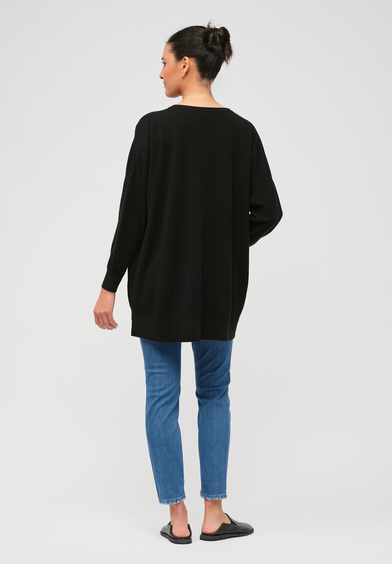 Hania New York Marley V-Neck Sweater in Black	