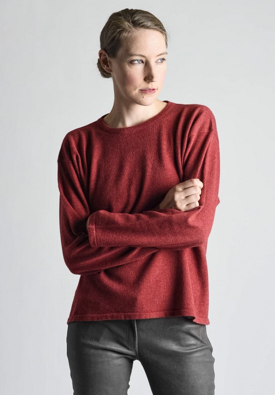 Eskandar Small Round Neck Mid Cashmere Sweater in Kilim | Santa Fe Dry ...