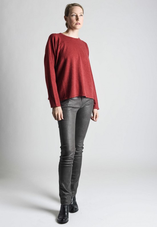 Eskandar Small Round Neck Mid Cashmere Sweater in Kilim | Santa Fe Dry ...