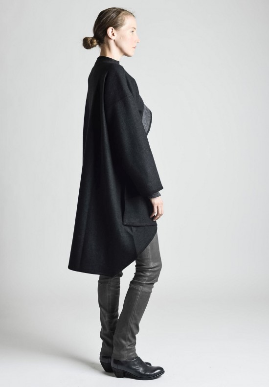 Eskandar Cashmere Jacket in Black/Charcoal | Santa Fe Dry Goods