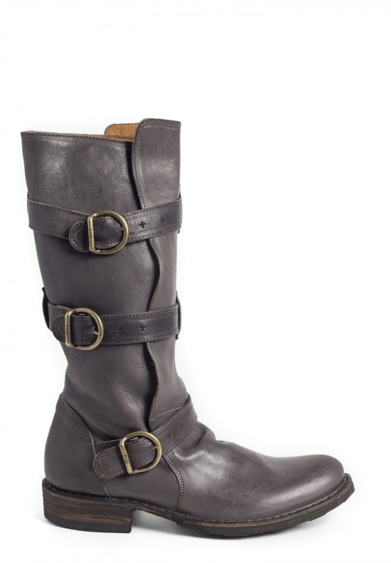 Fiorentini and Baker 7040-15 Triple Buckle Low Heel Leather Boot in Elmo	
