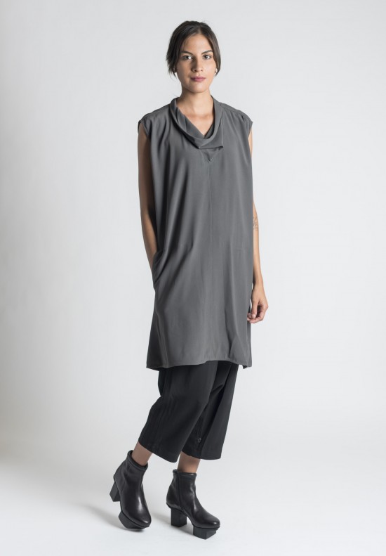 Rick Owens Abito Cowled Tunic in Darkdust | Santa Fe Dry Goods ...