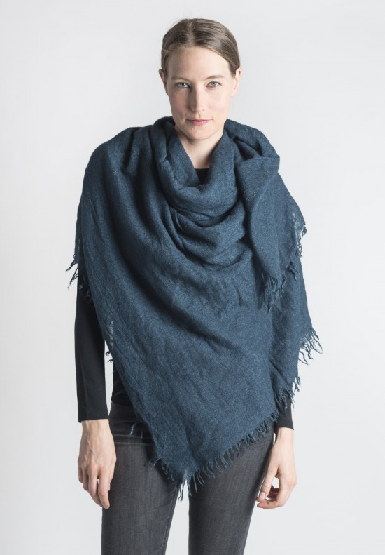 Faliero Sarti Chiar Textured Cashmere/SIlk/Wool Scarf in Teal | Santa ...